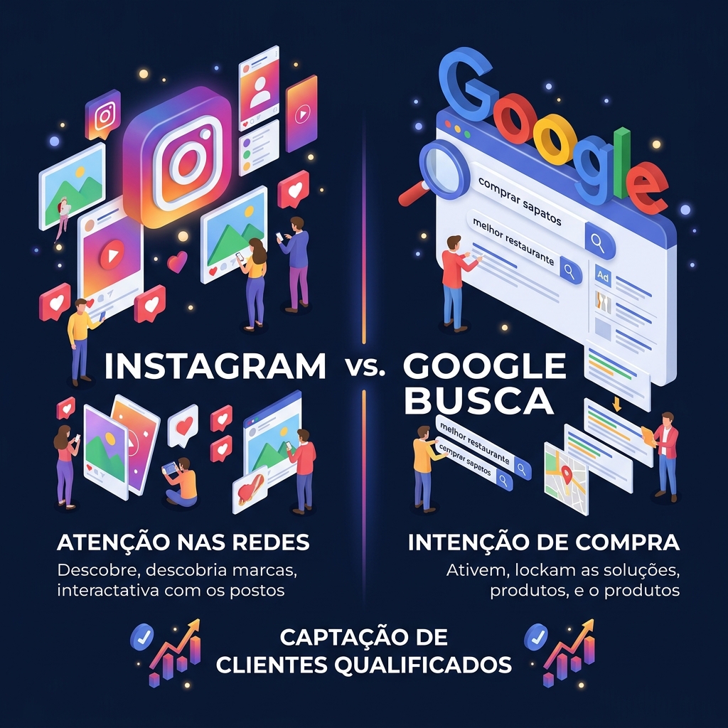 Instagram vs Google Busca Comparativo